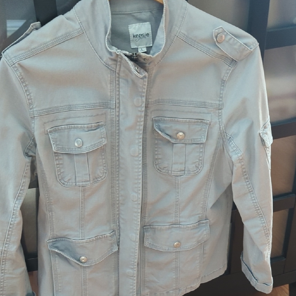Kensie Light Gray  Jean Jacket